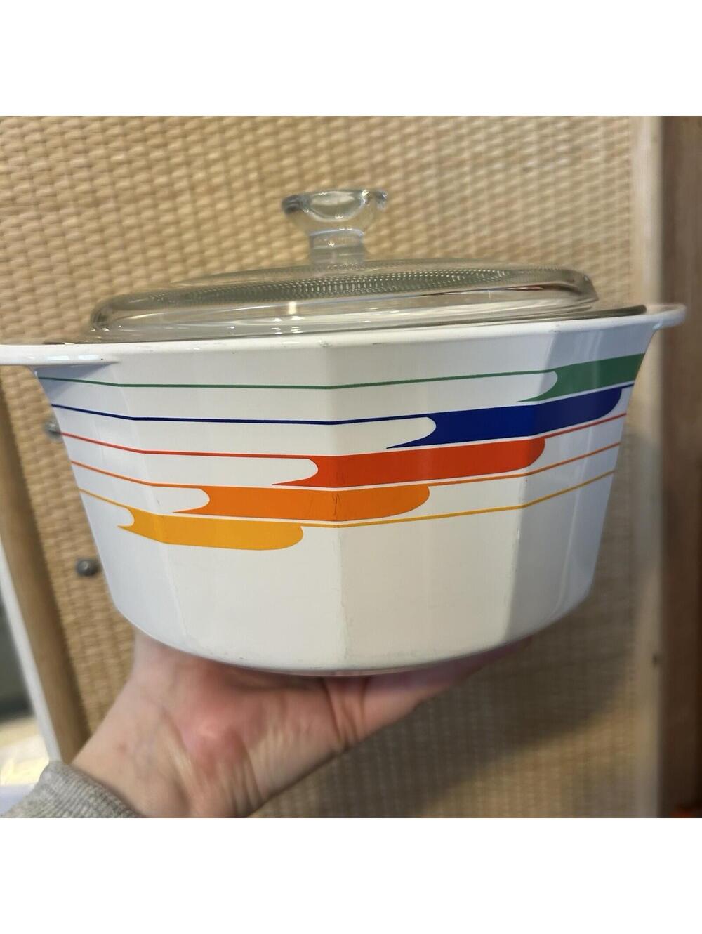 Fire and Ice Mikasa Rainbow Casserole Dish with lid Studio Nova Hi Fi VTG 70/80